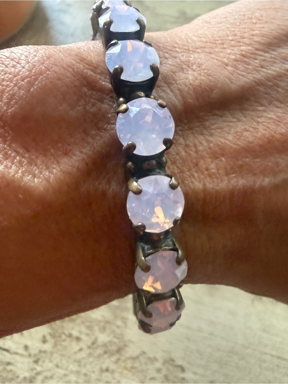 Sorrelli Riveting Romance Cuff Bracelet | Antique Gold | Rose Water Crystals